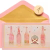 Champagne With Cupcake Birthday Greeting Card