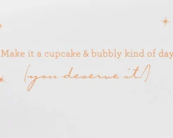 Champagne With Cupcake Birthday Greeting Card