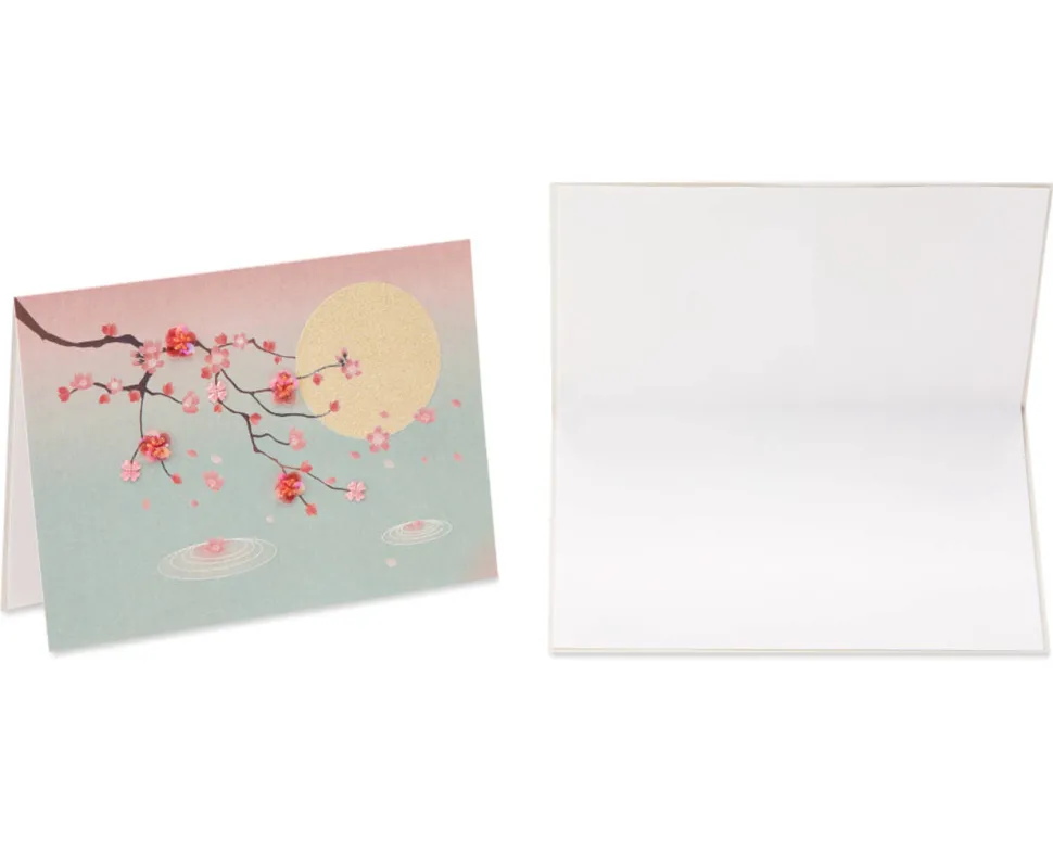 Cherry Blossoms Blank Greeting Card Bundle, 2-Count