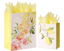 Citrus Gift Bags with Tissue Paper, 2 Bags, 8-Sheets
