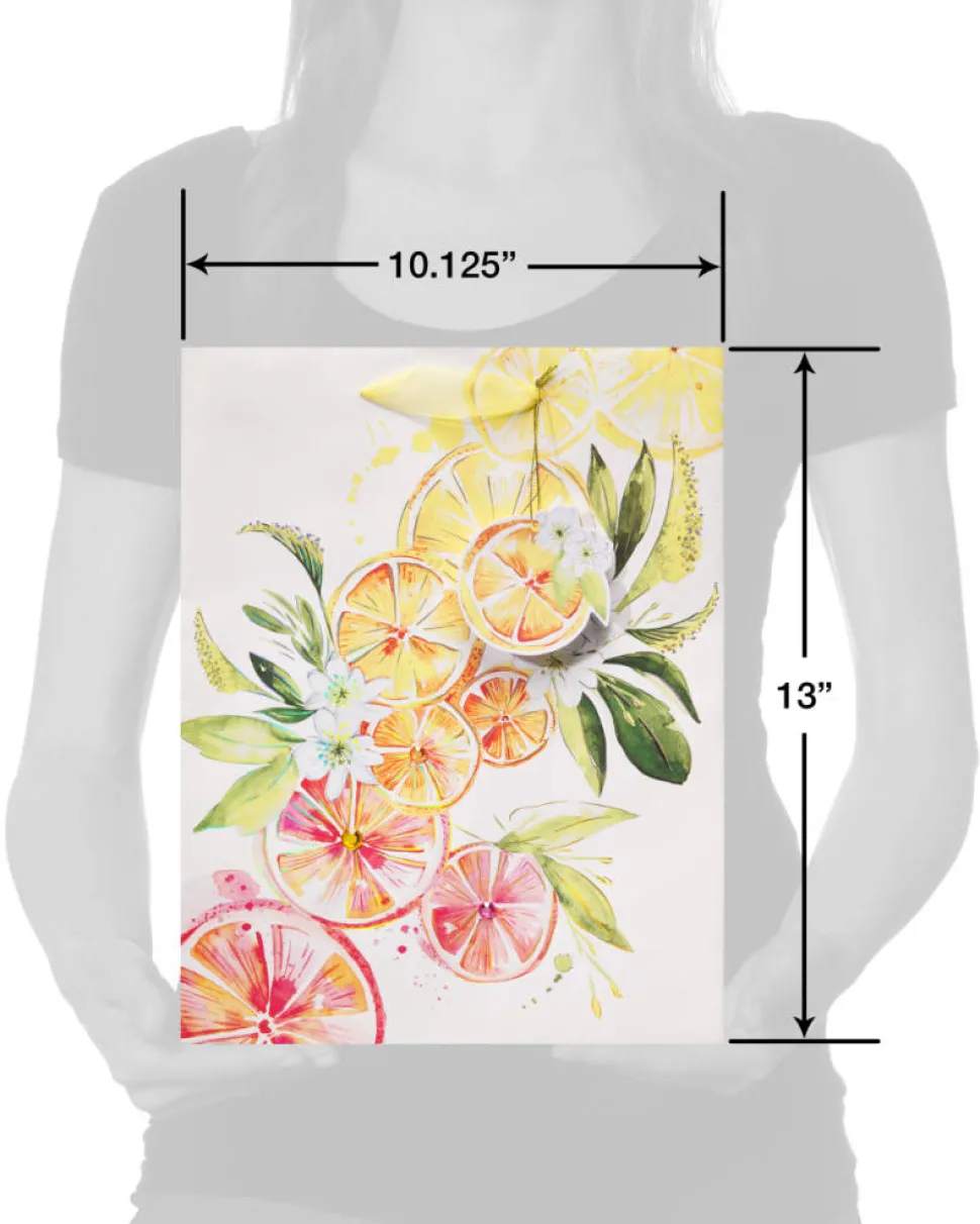 Citrus Gift Bags with Tissue Paper, 2 Bags, 8-Sheets