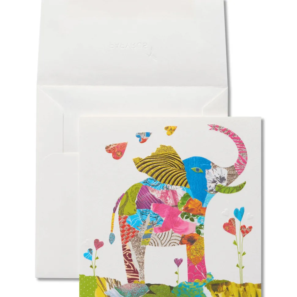 Collage Elephant Birthday Greeting Card – Designed by House of Turnowsky