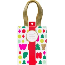 Colorful Lights 8″ Medium Christmas Gift Bags, 4 Bags