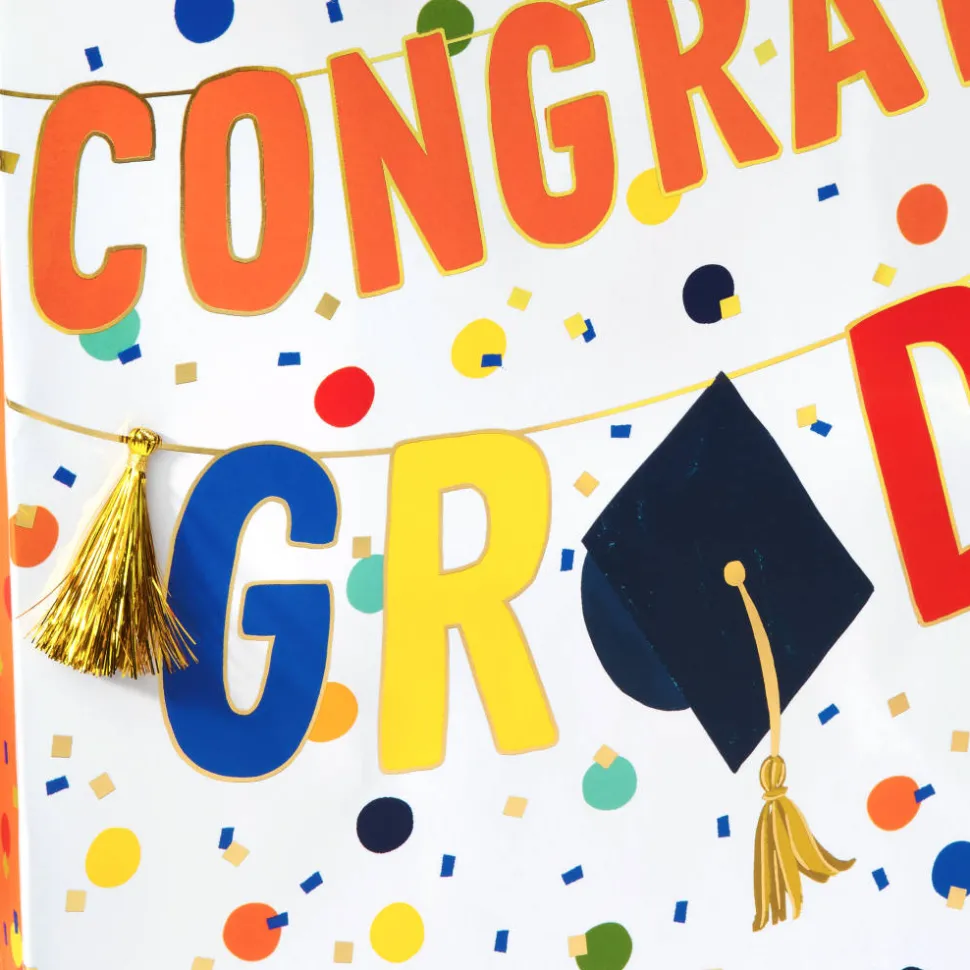 Congrats Grad 10″ Large Graduation Gift Bag, 1 Bag