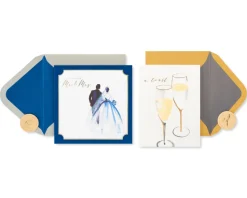 Congratulations Toast Wedding Greeting Card Bundle, 2-Count