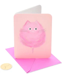 Cotton Candy Cat Birthday Greeting Card