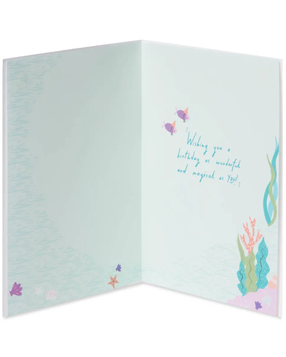 Critter Mermaid Birthday Greeting Card