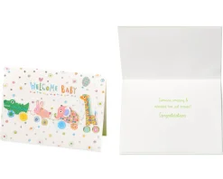 Critters and Bottles New Baby Cards, 2-Count