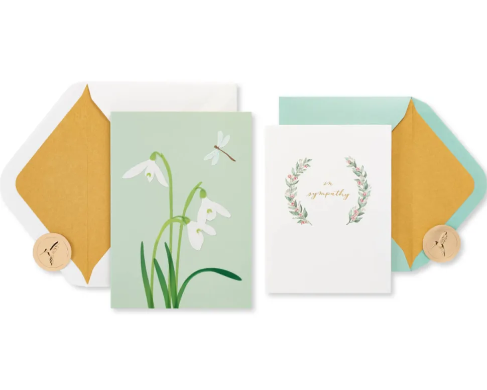 Crocus and Peace Sympathy Greeting Card Bundle, 2-Count