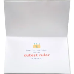 Cutest Ruler Of Them All 1st Birthday Greeting Card