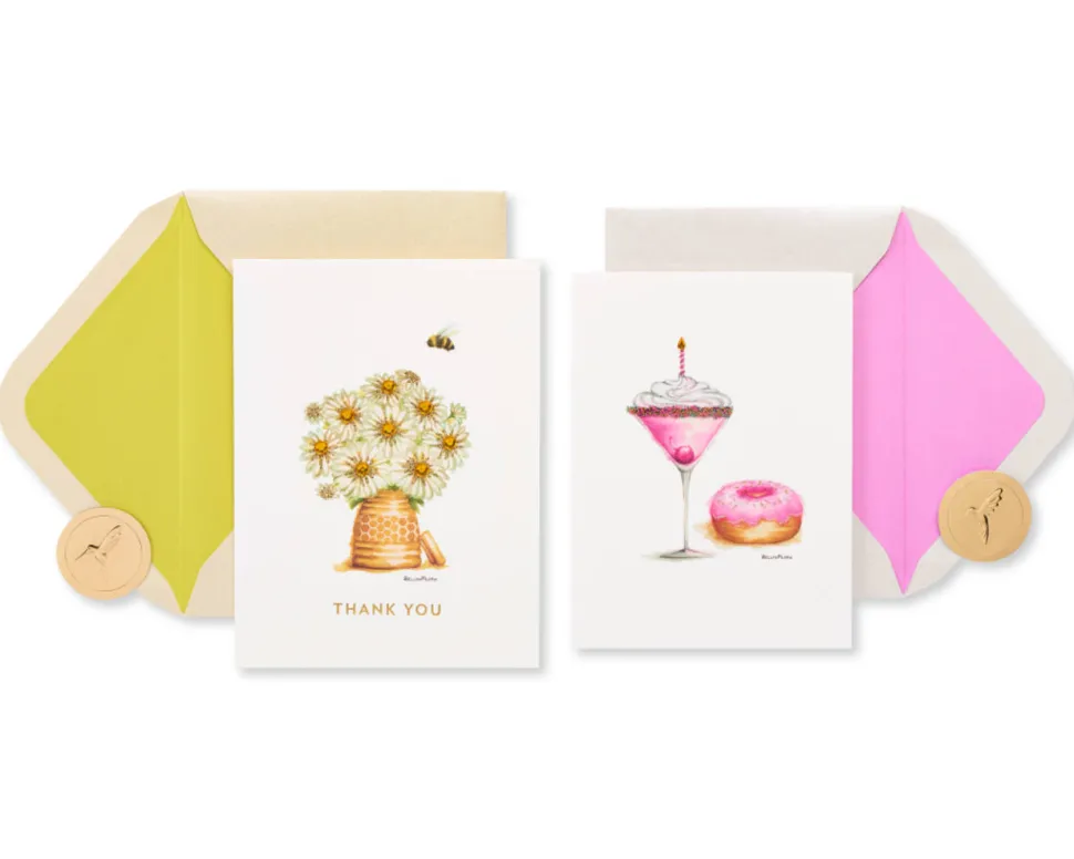 Daisies and Drinks Thank You Greeting Card Bundle, 2-Count- Designed by Bella Pilar