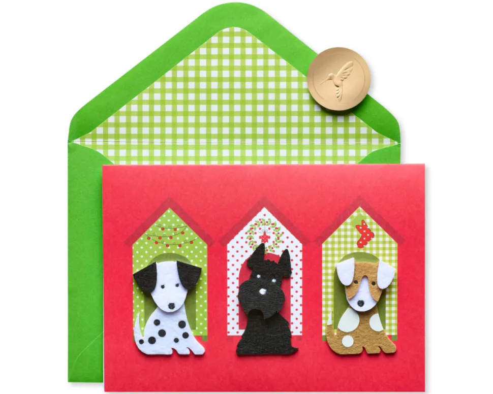 Dog Houses Christmas Greeting Card