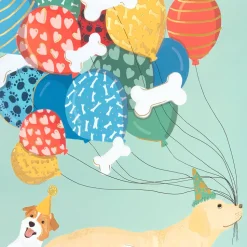 Dogs with Balloons 13″ Large Gift Bag, 1 Bag