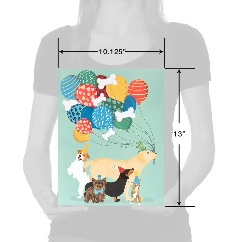 Dogs with Balloons 13″ Large Gift Bag, 1 Bag