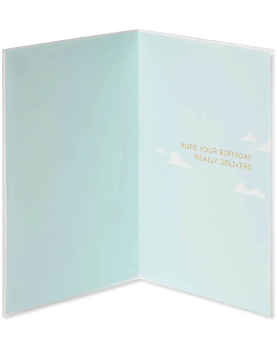 Drone Carrying Cake Birthday Greeting Card