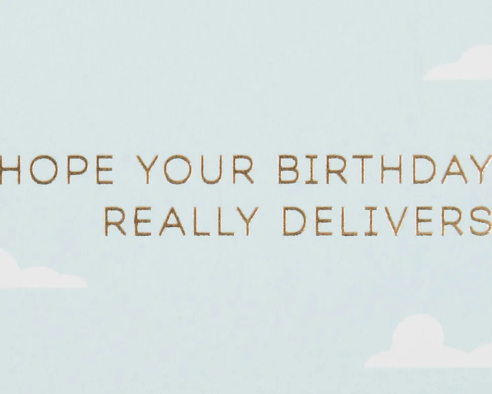 Drone Carrying Cake Birthday Greeting Card