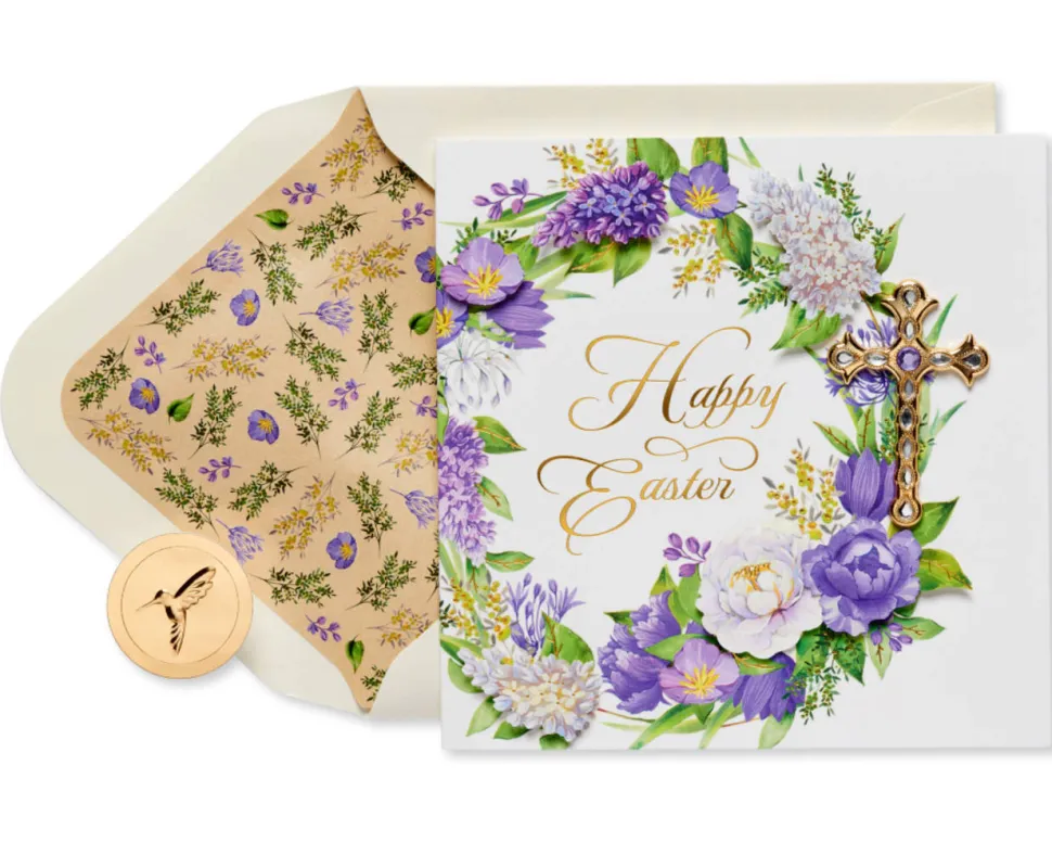 Easter Wreath Religious Easter Greeting Card
