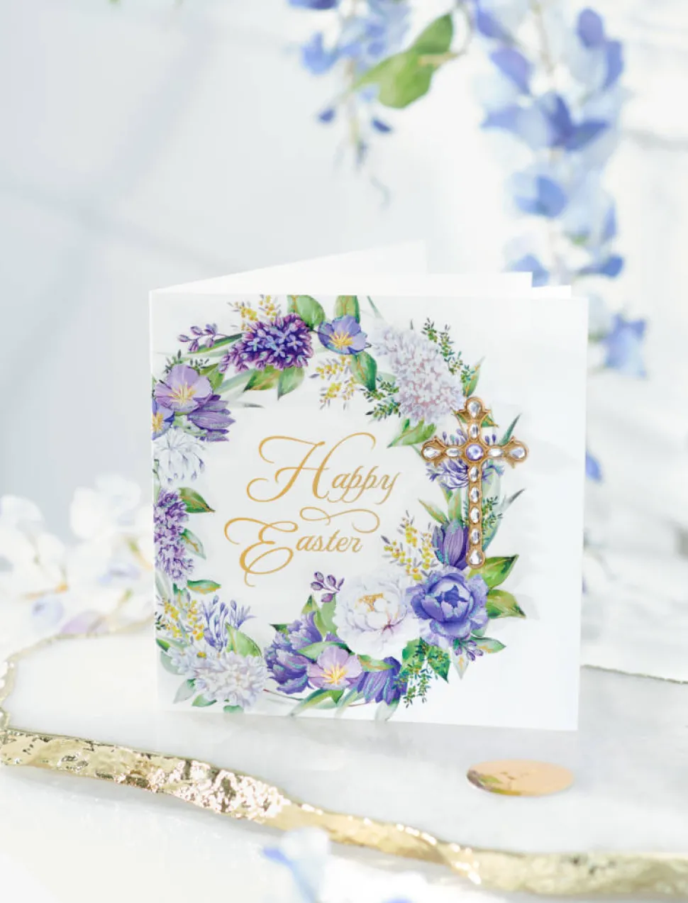 Easter Wreath Religious Easter Greeting Card