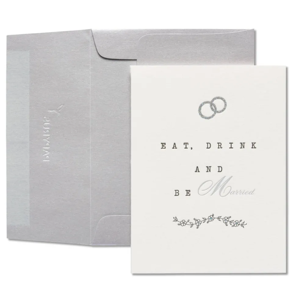 Eat, Drink, Be Married Wedding Greeting Card