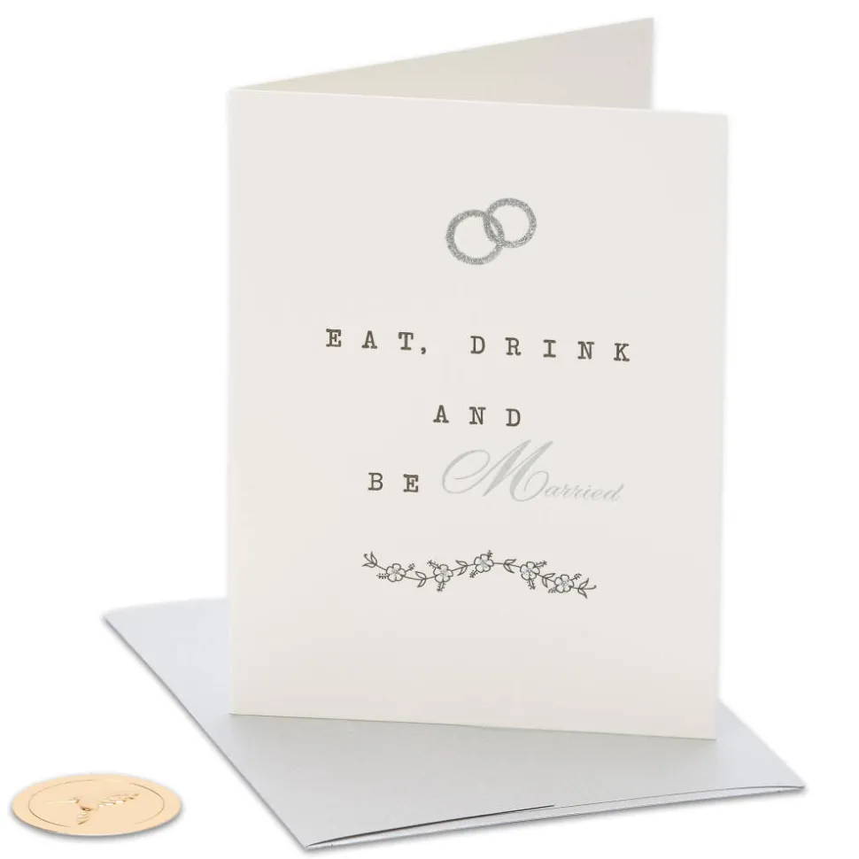 Eat, Drink, Be Married Wedding Greeting Card