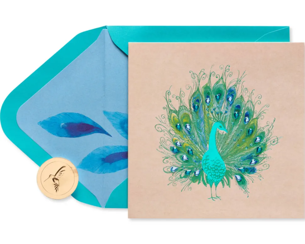 Elegant Peacock Blank Greeting Card