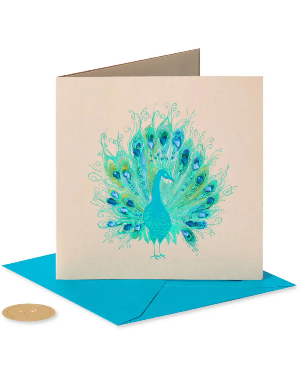 Elegant Peacock Blank Greeting Card