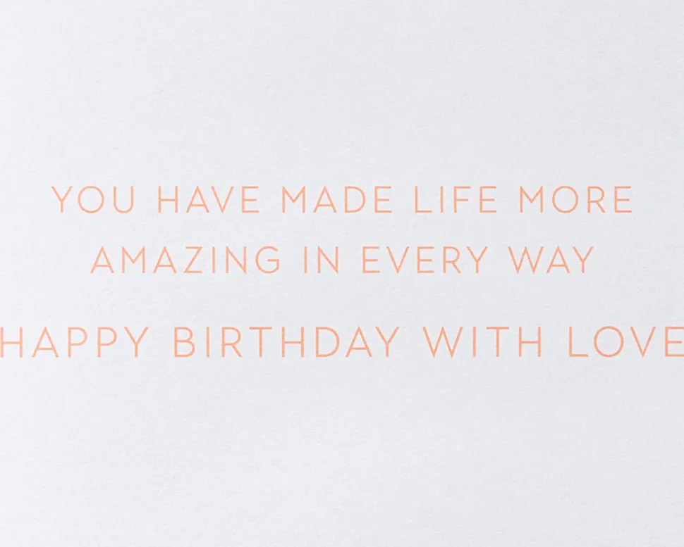 Elegant Pink Ombre Flower Birthday Greeting Card for Wife