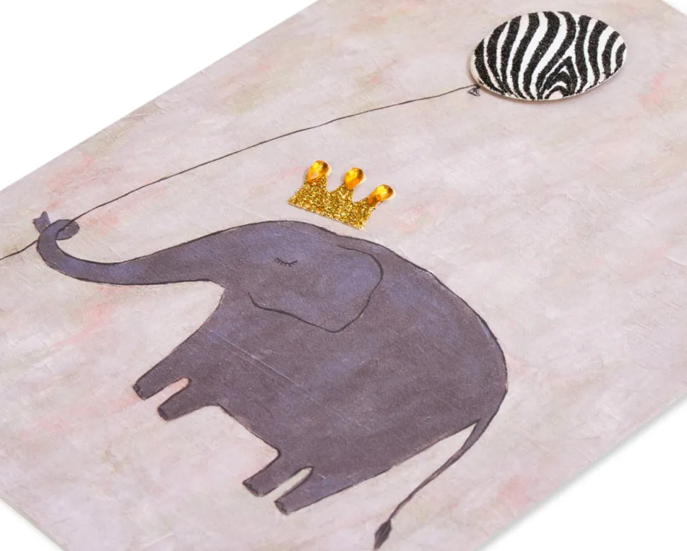 Elephant and Zebra Birthday Greeting Card