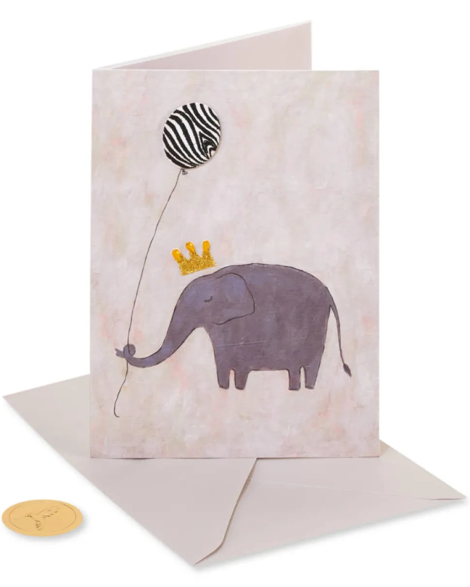 Elephant and Zebra Birthday Greeting Card