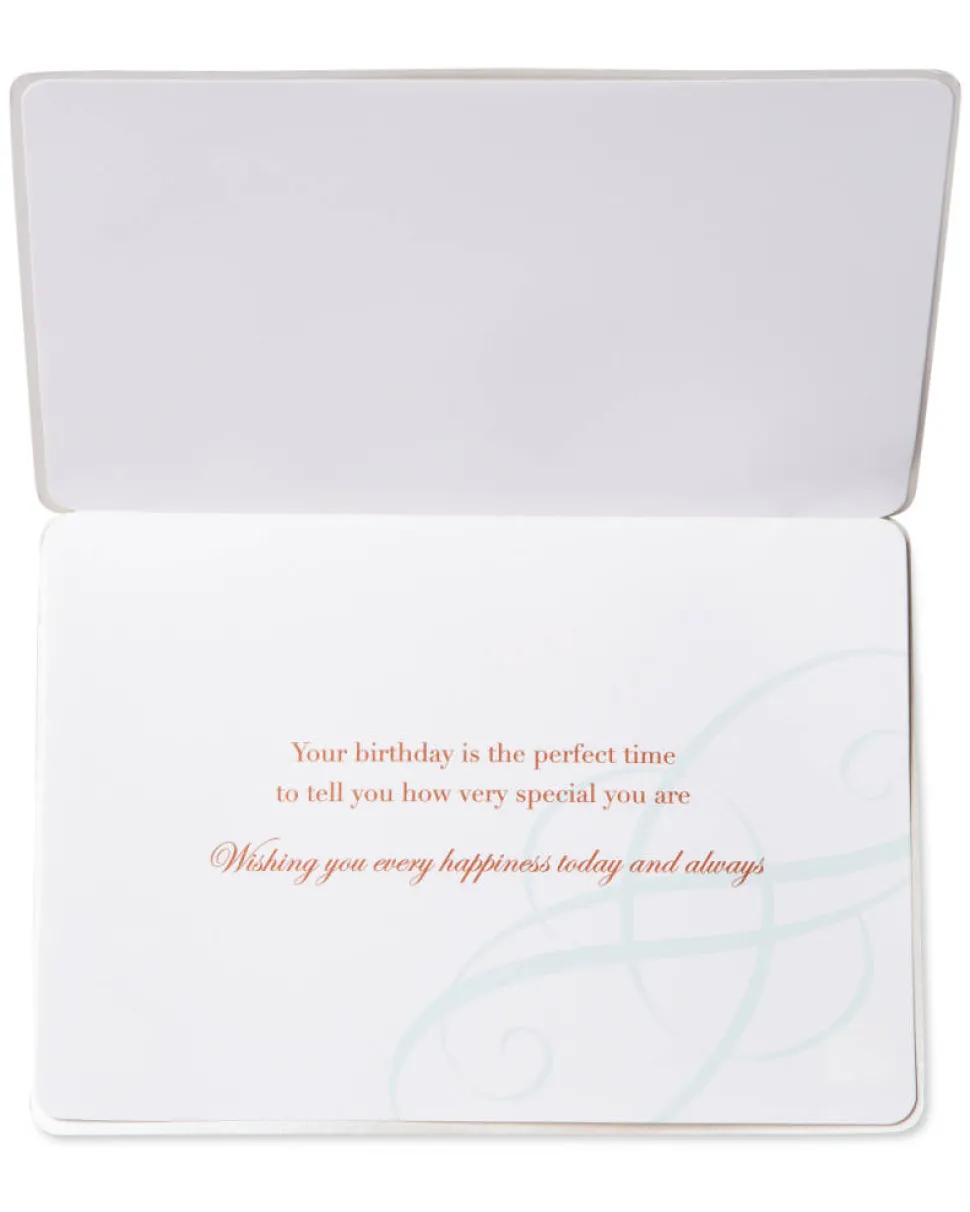 Embroidered Flower Lettering Birthday Greeting Card