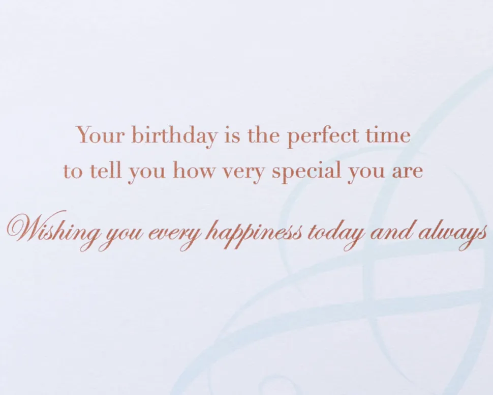 Embroidered Flower Lettering Birthday Greeting Card