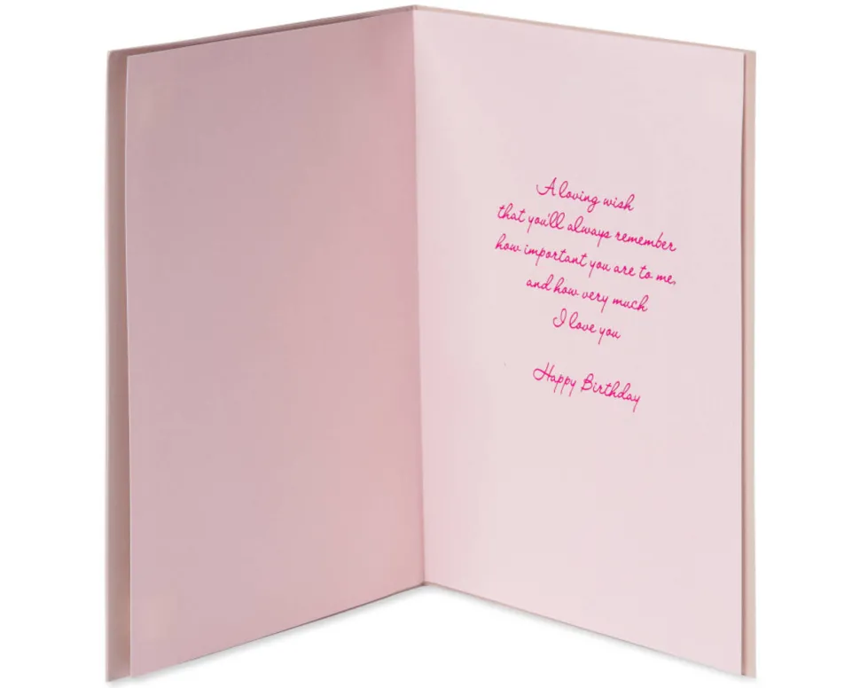 Embroidered Flowers Birthday Greeting Card
