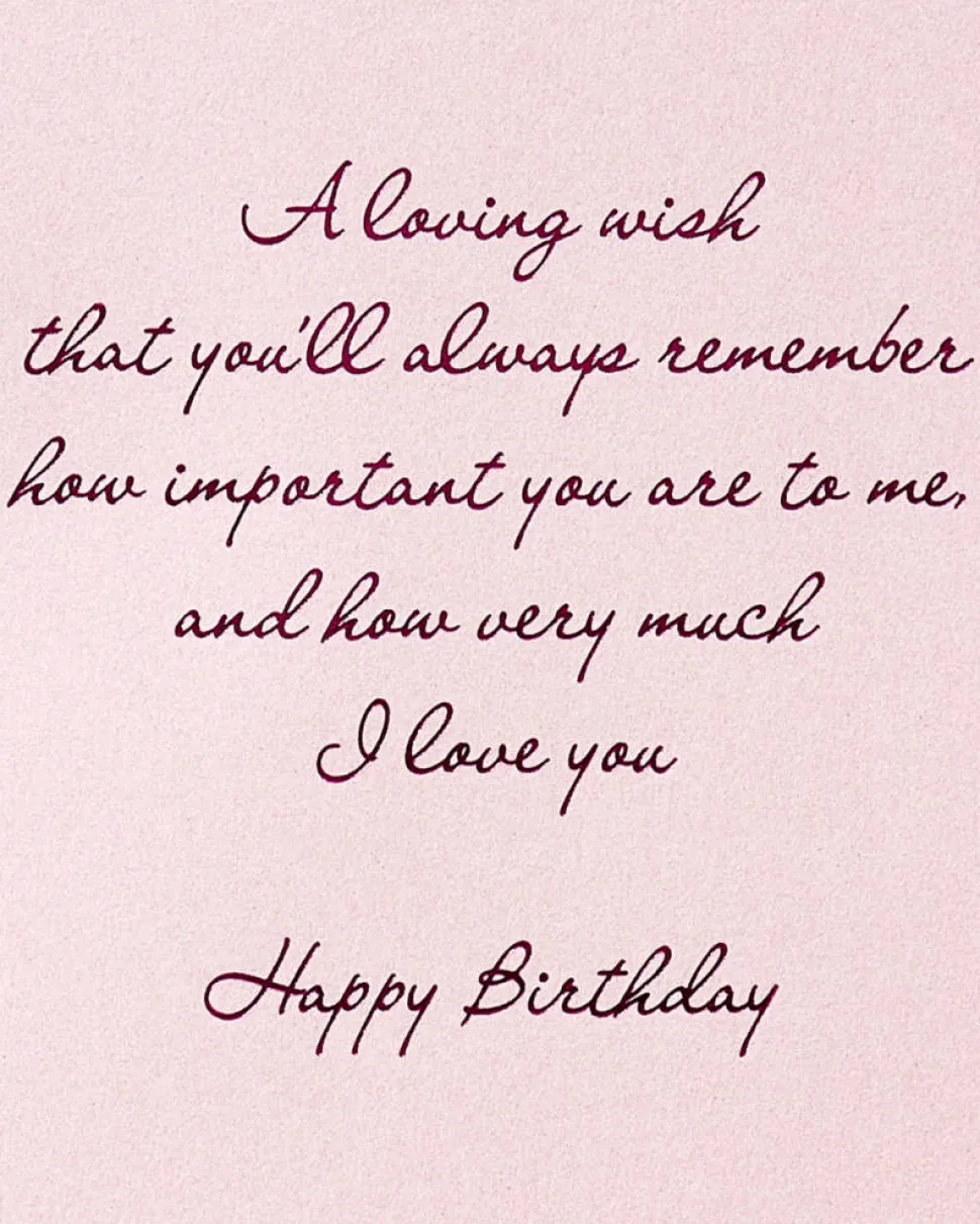 Embroidered Flowers Birthday Greeting Card