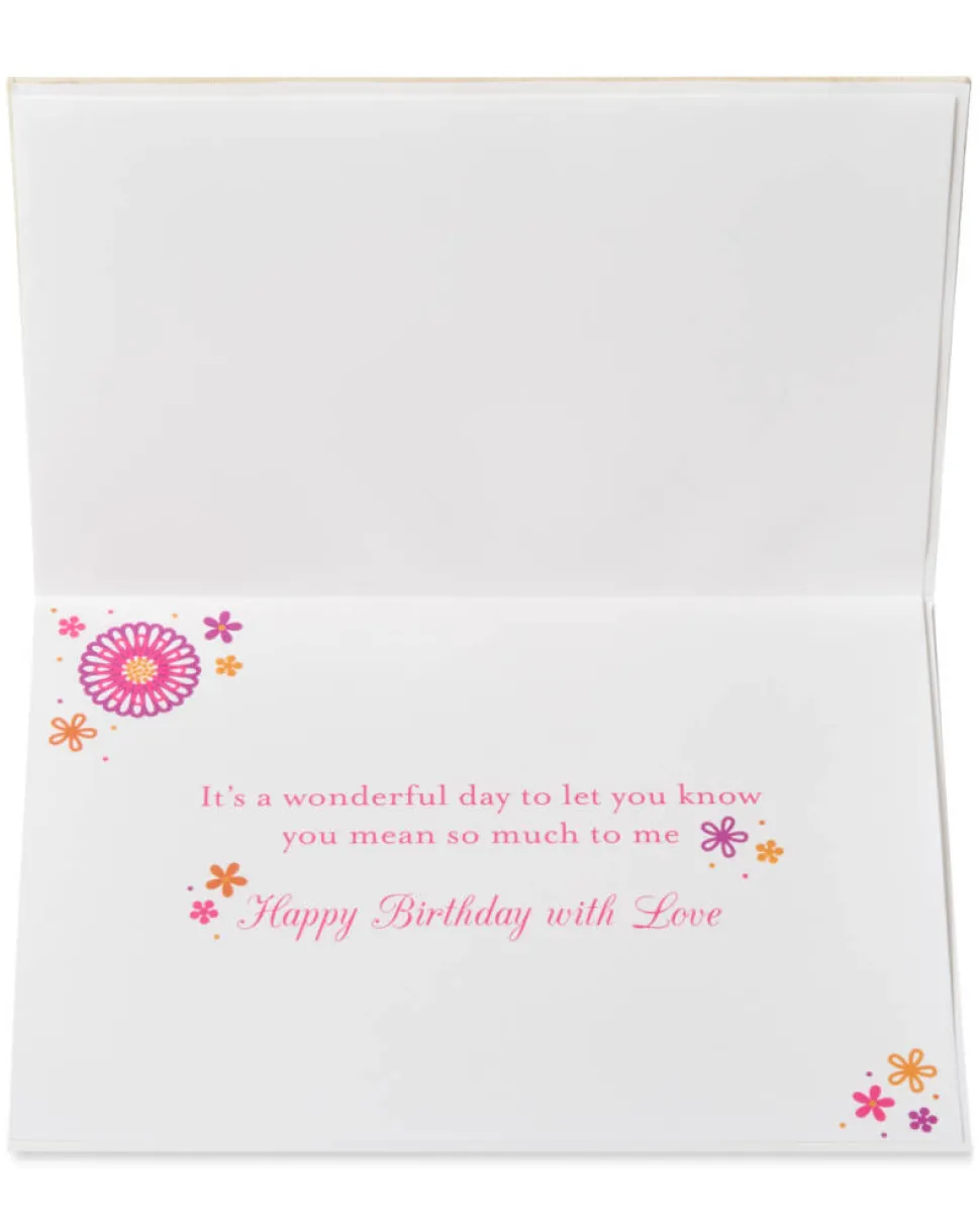Embroidered with Flowers Birthday Greeting Card for Mom