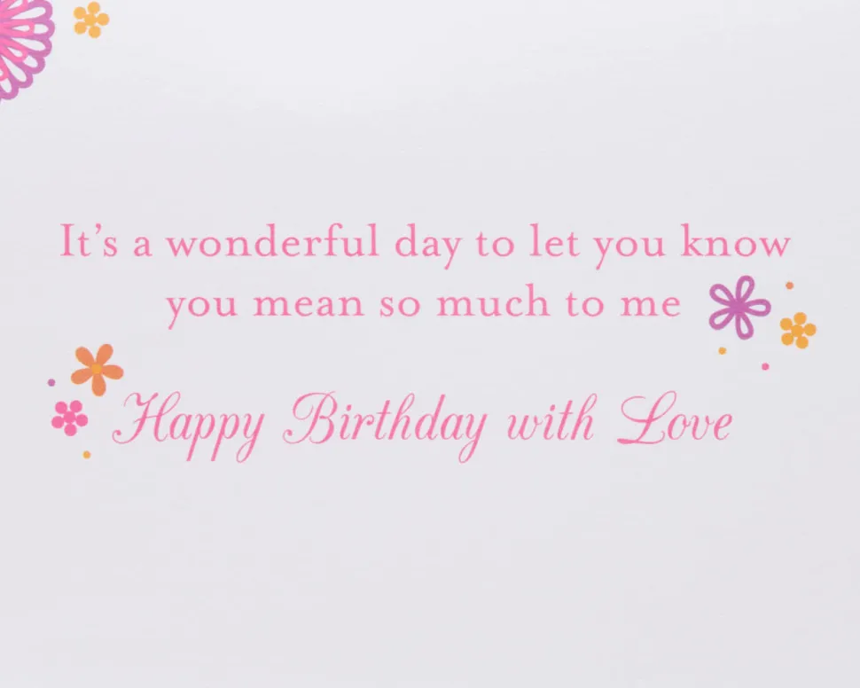 Embroidered with Flowers Birthday Greeting Card for Mom