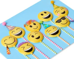 Emoji Cake Pops Birthday Greeting Card