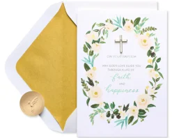 Faith and Happiness Baptism Greeting Card