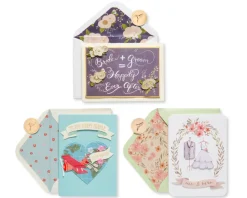Fashionable Wedding Greeting Card Bundle, 3-Count
