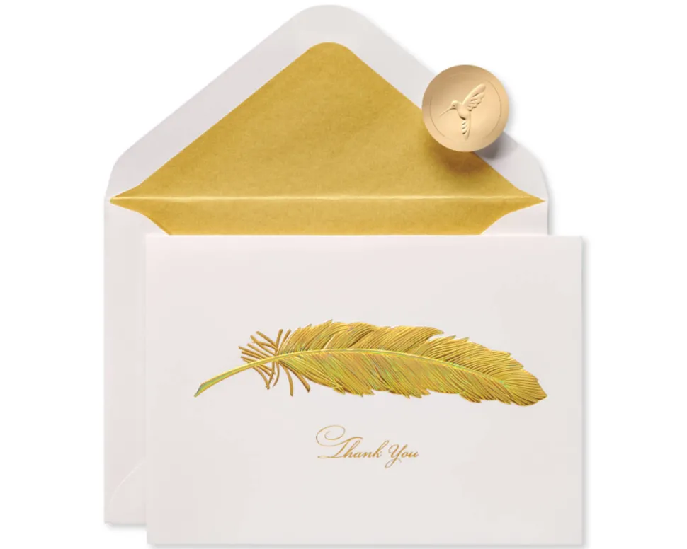 Feather Blank Thank You Greeting Card