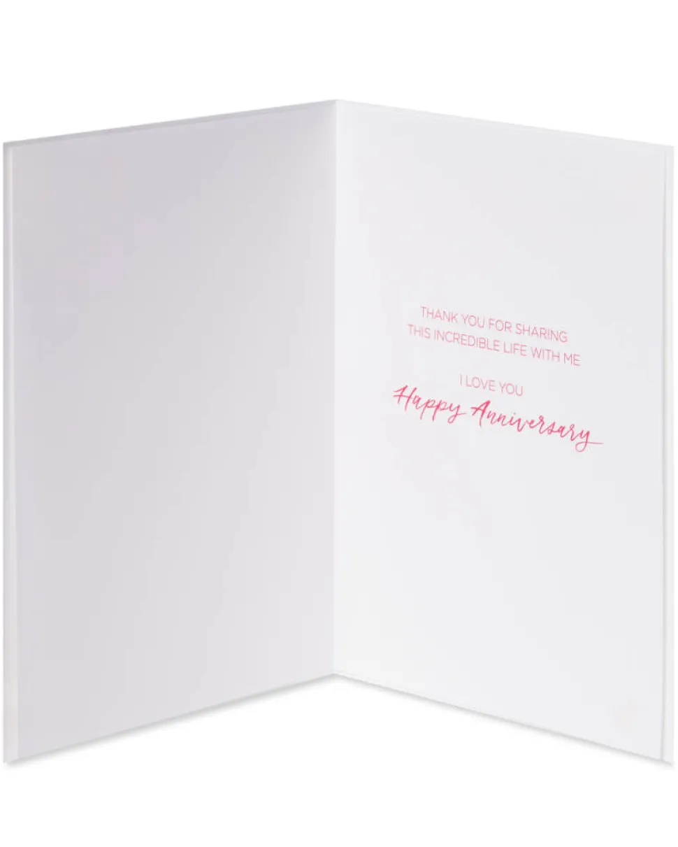 Floral Anniversary Greeting Card for Wife
