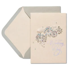 Floral Applique Wedding Greeting Card