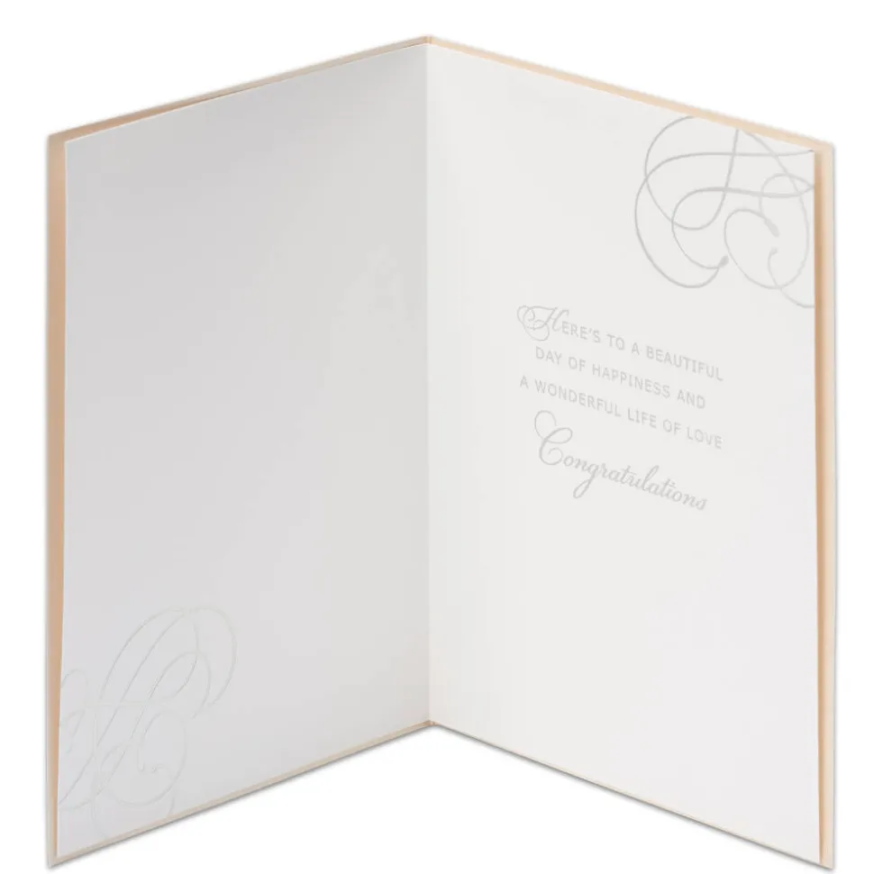 Floral Applique Wedding Greeting Card
