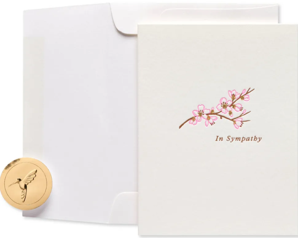 Floral Branch Blank Sympathy Greeting Card