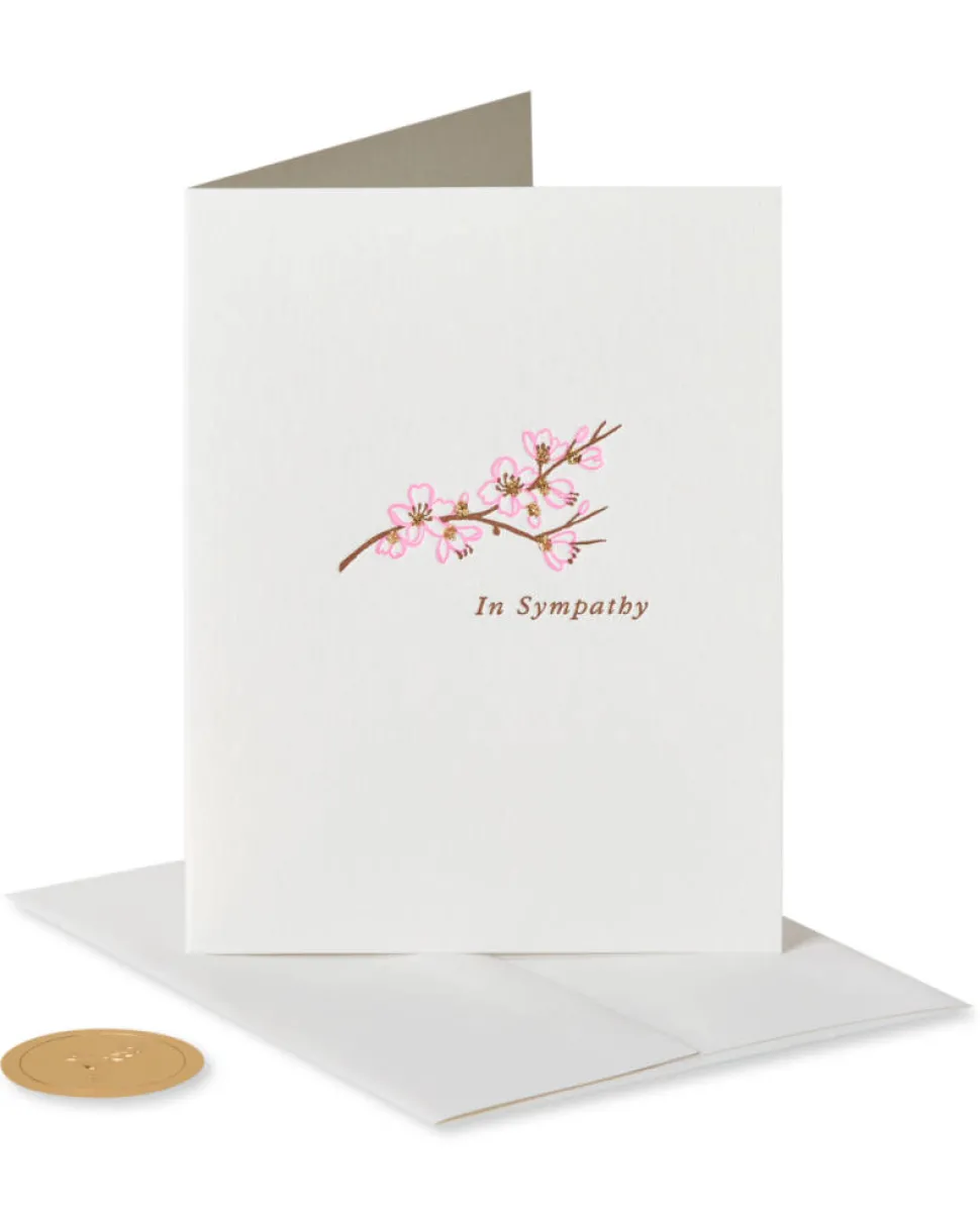 Floral Branch Blank Sympathy Greeting Card