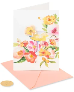 Floral Cocktail Birthday Greeting Card