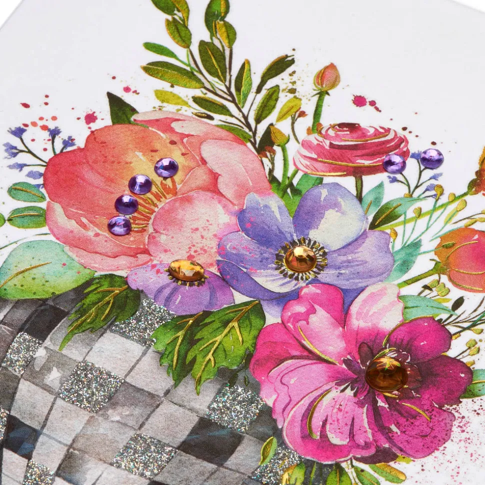 Floral Disco Ball Blank Greeting Card