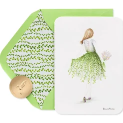 Floral Girl Greeting Cards with Envelopes – Designed by Bella Pilar and In Partnership with BCRF, 12-Count
