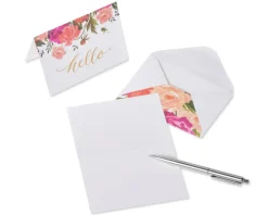 Floral Hello Blank Note Cards with Envelopes, 14-Count