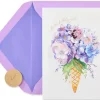 Floral Ice Cream Birthday Greeting Card