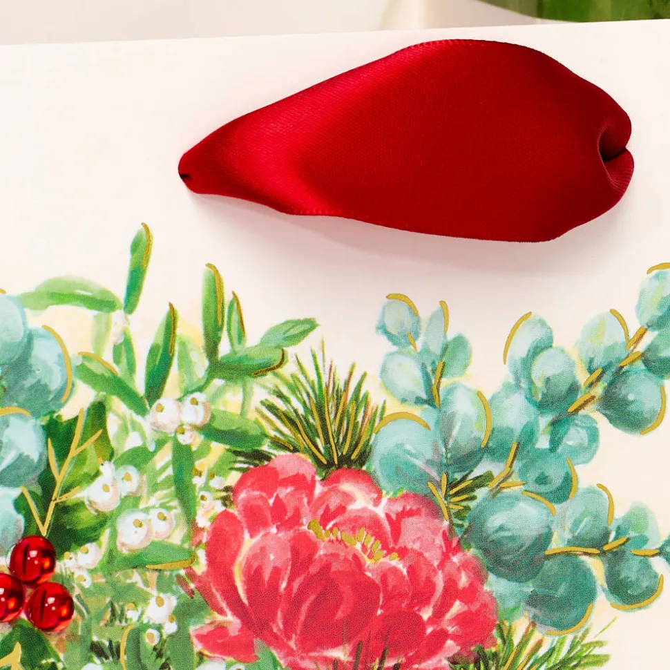 Floral Stocking Christmas Wine Gift Bag – Designed by Bella Pilar, 1 Bag